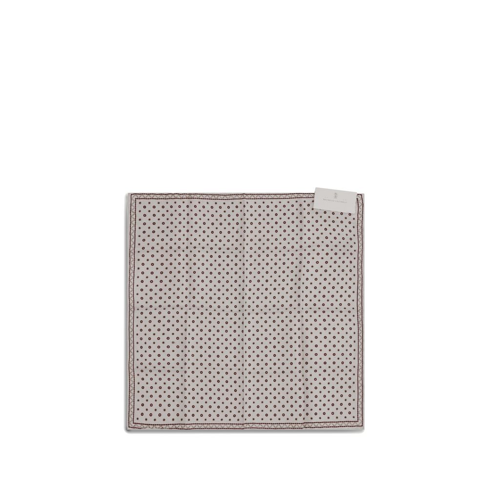 Brunello Cucinelli Polka Dot Silk Pocket Square